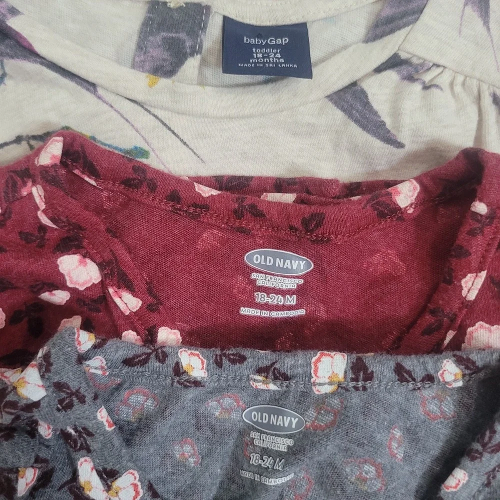 Old Navy babyGap 18-24M Dress Lot Toddler Girl Floral Bird Long Sleeve 3pc